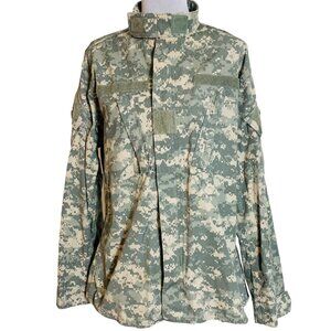 US Military Coat Army Digital Camo Combat Jacket Sz M Zip Up Lightweight Pockets